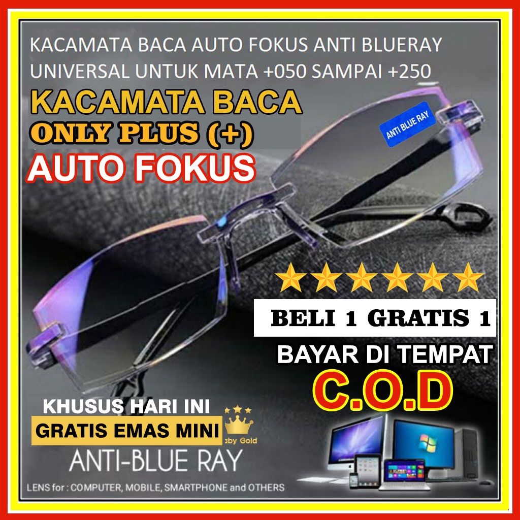 Kacamata Baca Super Auto Fokus Anti Blueray PROMO BELI 1 GRATIS 1