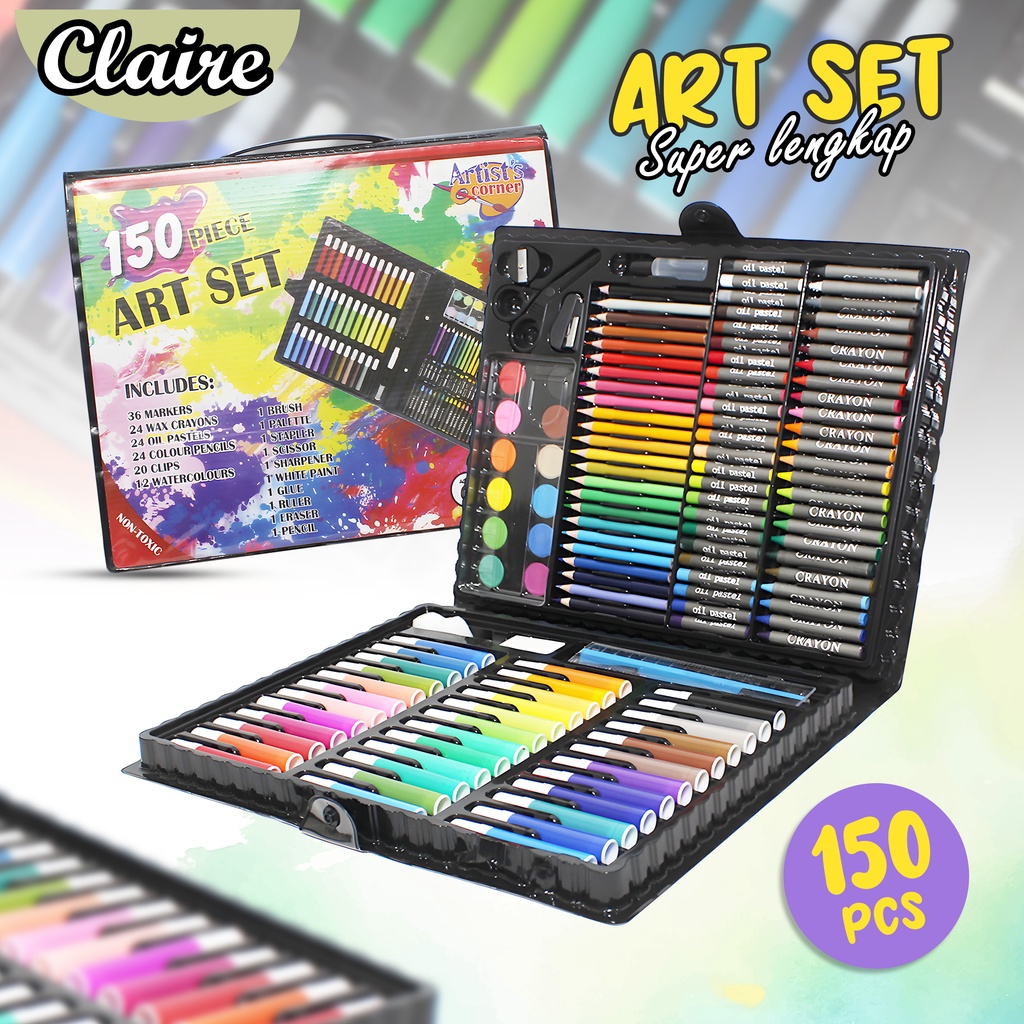 Art Set 150pcs / Alat Menggambar Mewarnai Dan Melukis Isi 150 pcs Untuk Anak-Anak