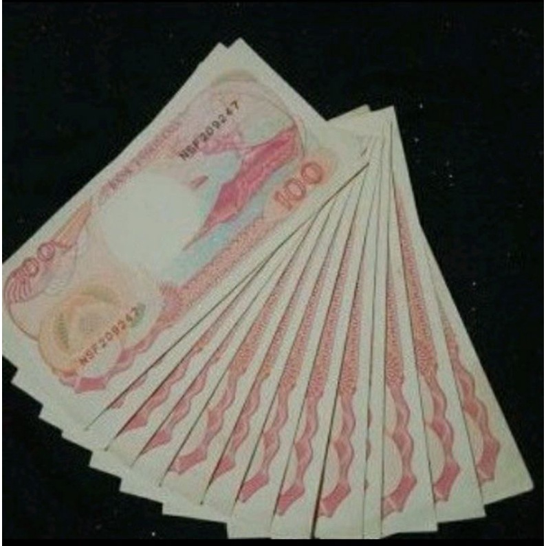 uang lama indonesia 100 pinisi 1992 bekas edar asli