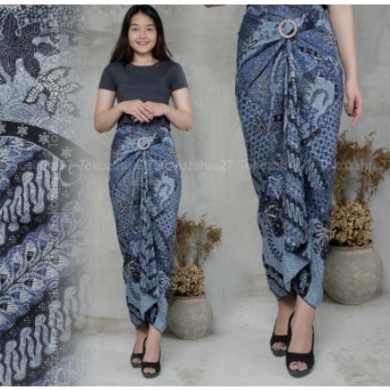 Rok Kebaya Batik / Rok Serut Batik / Rok lamaran / LILING BIRU / All Size