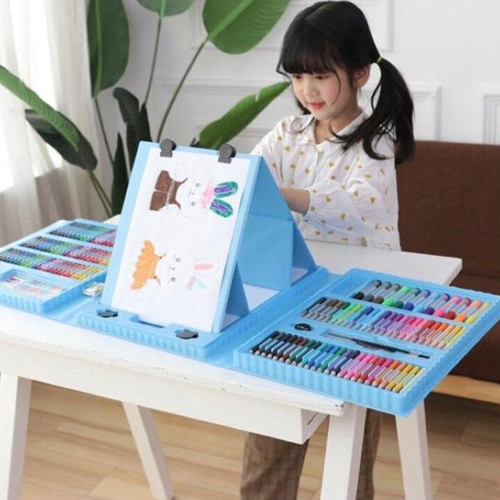 

(P-2-Q♥☞) Colouring Set Anak 208 pcs Crayon Art Set Alat Lukis siap dikirim
