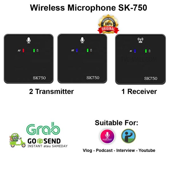 Aksesoris Kamera SRC6 Mini Wireless Microphone SK750 Subtitute for