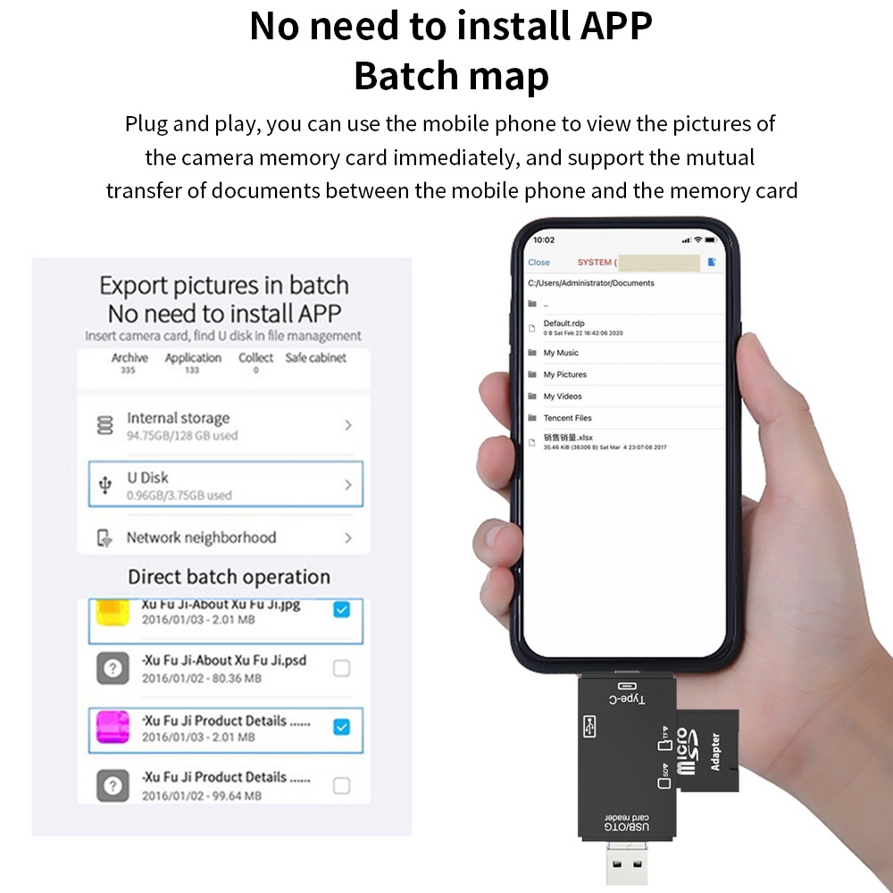 Tipe C Adaptor OTG TF Micro USB SD Card Reader Kartu Memori USB Untuk Macbook Samsung Huawei XiaoMi Laptop Ponsel Tipe-C
