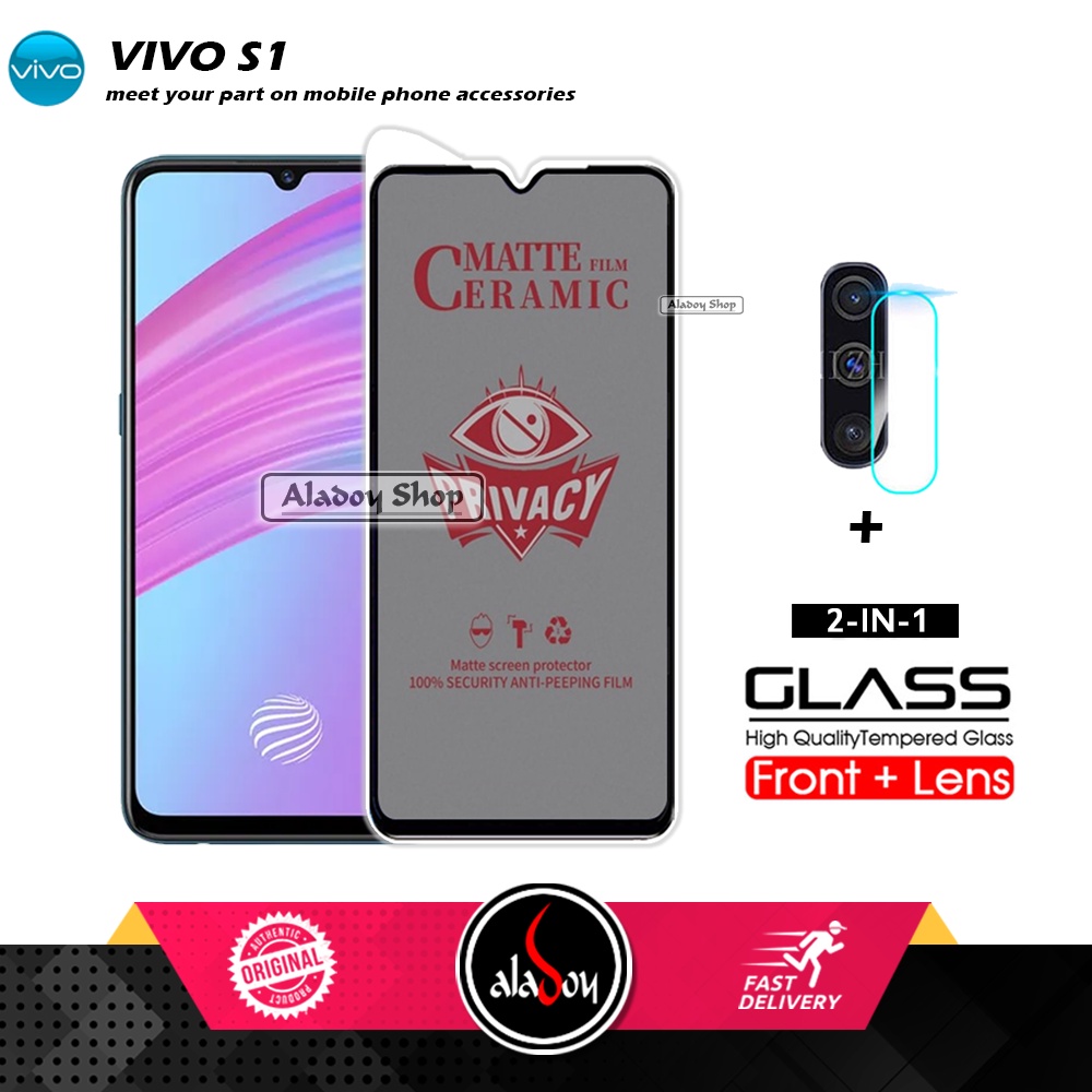 PAKET 2IN1 Anti Gores Privacy Vivo S1 + Tempered Glass Kamera