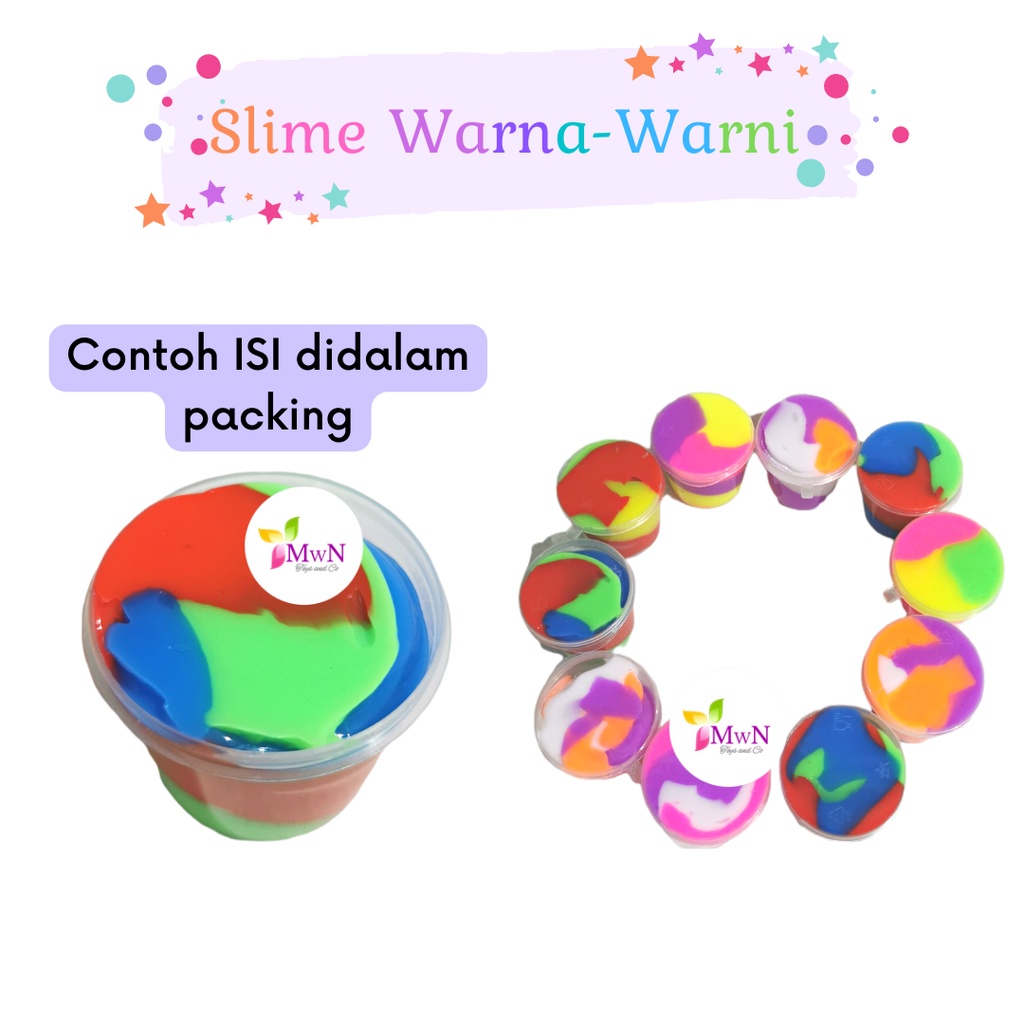 MWN Mainan Anak Slime Warna Warni Rainbow Pelangi (1pc)