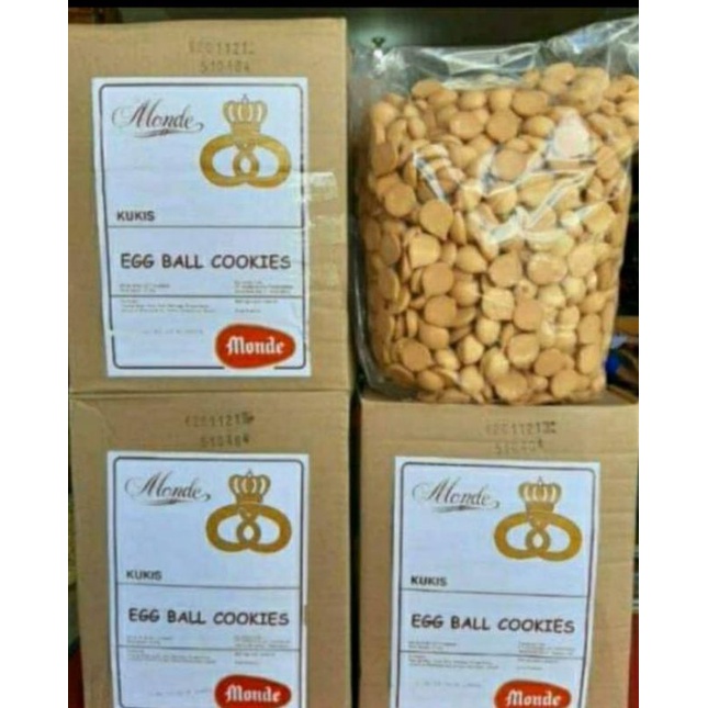 

EGG, EGG BALL, EGG BALL MONDE, MONDE, SNACK, CAMILAN, JAJAN LEBARAN,,. kemasan 500gr