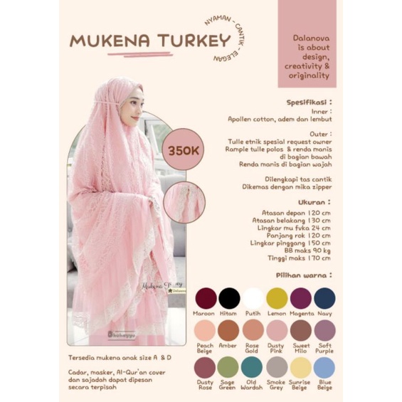 MUKENA TURKEY ORIGINAL BY DALANOVA