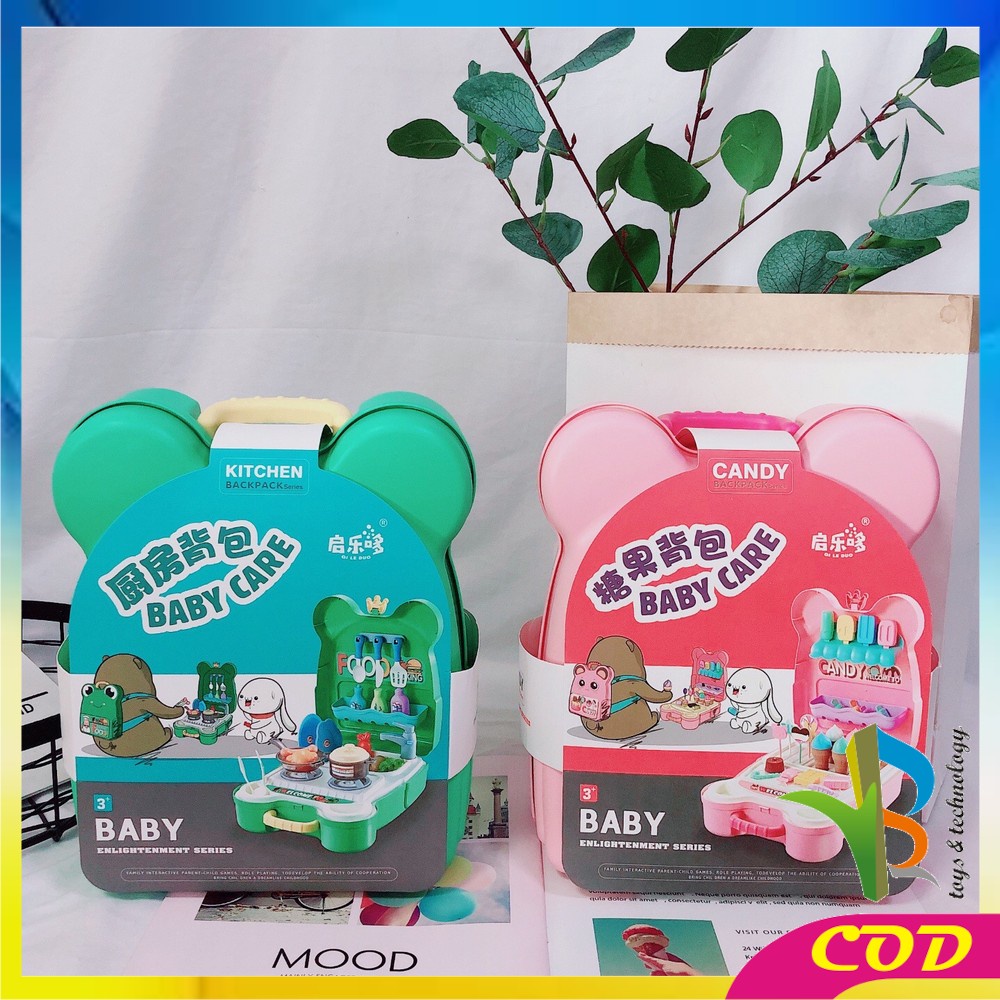 RB-M108 Mainan Kitchen Set Tas Ransel Anak Set Dapur Mainan Masak Masakan Wastafel / Ice Cream Maker