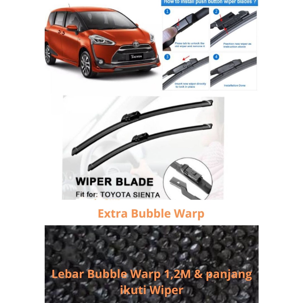 [RWB] 1 Set Wiper Depan Sienta 26"+14" Model Soft Blade Merk RWB