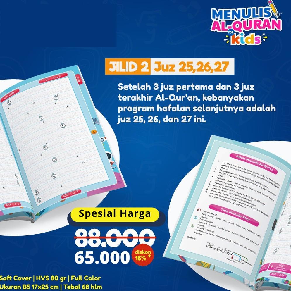 [M-J1J-➸] MENULIS ALQURAN FOR KIDS Al Quran Tulis Tangan Alquran Tulis Sendiri Quran tulis | Mushaf Tulis Anak | Belajar menulis huruf Hijaiyah | Belajar menulis Alquran | Nulis Al quran tulisanku | Tuils Alquran | Buku Menulis Alquran | Buku Tulis Alqura