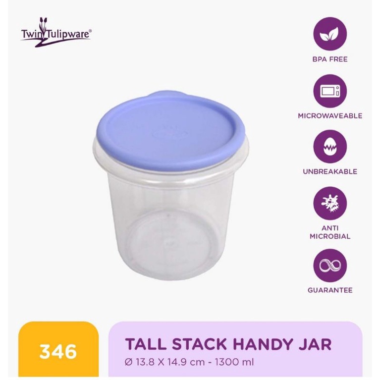 Tulipware toples kue kering Tall stack Handy jar TL Tulipware.