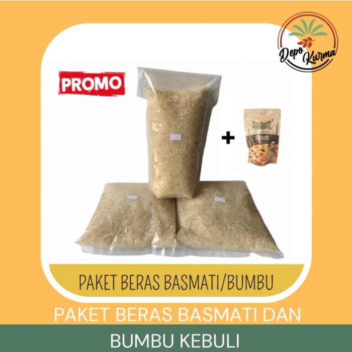 

:=:=:=:=] Paketan Beras Basmati India 1kg + Bumbu Nasi Instan