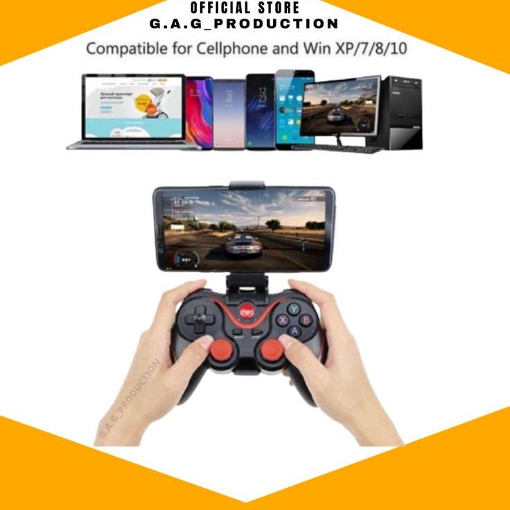 Terlaris Gamepad X3 ORIGINAL bluetooth smartphone joystick PC holder wireless
