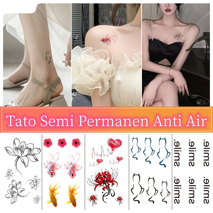 Stiker Tato Semi Permanen Tato Temporer Tahan Lama 10 Hari Tato  Waterproof  6cm*10cm