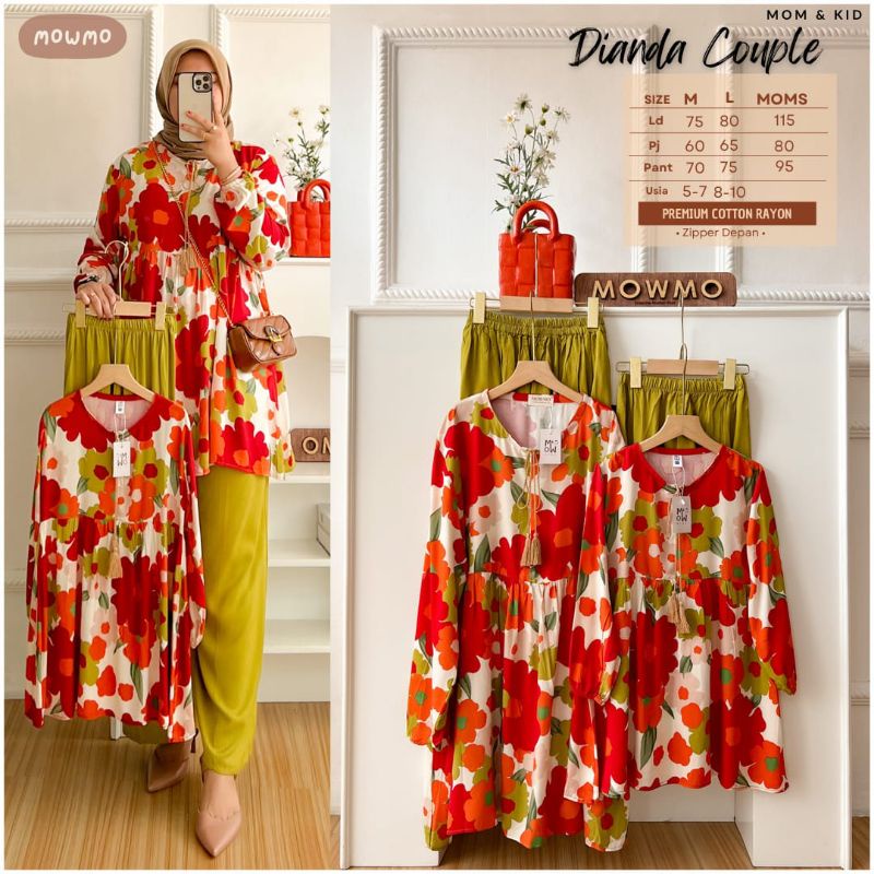 Arelin Set Dianda Set Couple Emery Couple Lesya Couple Tunik Couple Ibu dan Anak By Mowmo Atasan Blu