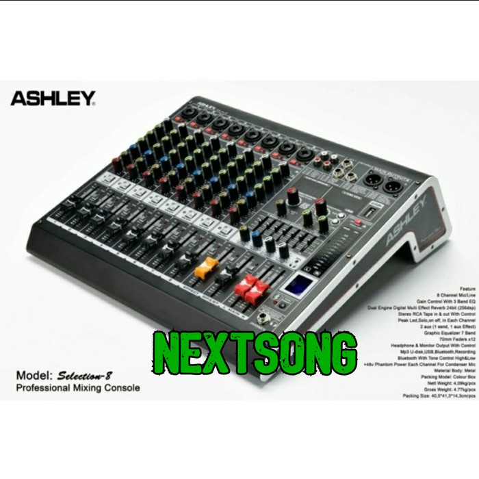 MIXER ASHLEY SELECTION 8 MIXER ASHLEY 8 CHANNEL USB BLUETOOTH ORIGINAL