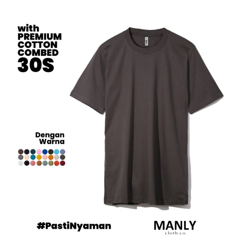 MANLY KAOS CHARCOAL POLOS PREMIUM COMBED 30S