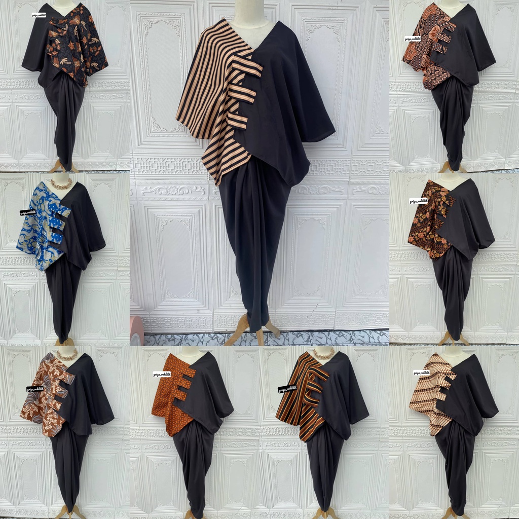 kebaya wanita SET KEBAYA CROP TOP ETNIK BATIK LURIK MODEL OVER SIZE PREMIUM TERMURAH