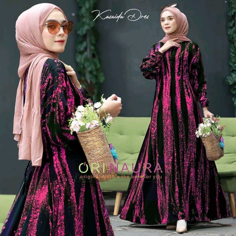 Gamis Rayon Twill Ori Kekinian Jumbo Batik Cap Malaman Terbaru Home Dress Syari Busui Termurah