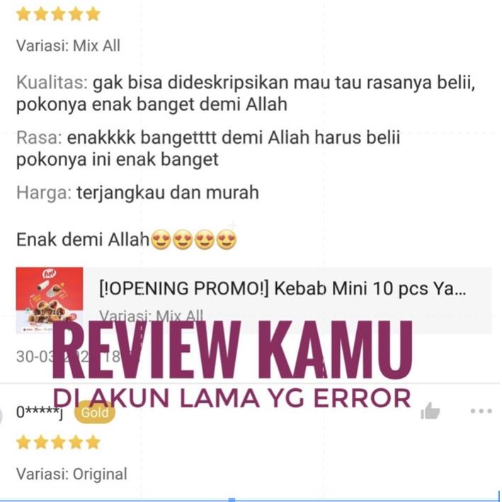 

FG3♖ !! Kebab Mini Isi 10 Original Yam! Mozarella Creamy Mentai Snack Cemilan Frozen SEGERA BELI