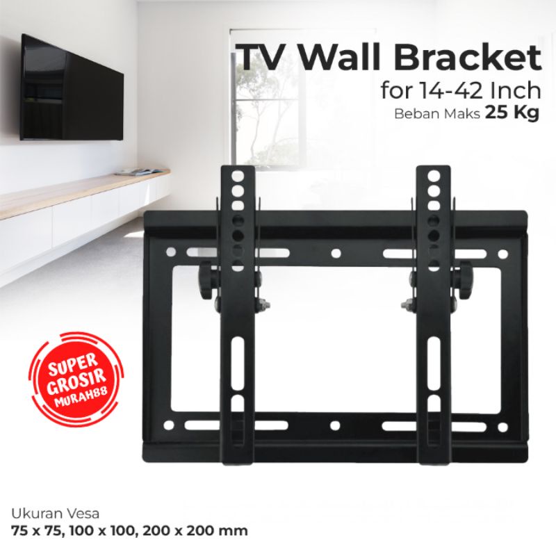 Bracket TV LED Dinding Ukuran 14&quot; - 42&quot;  Inch Braket TV LED