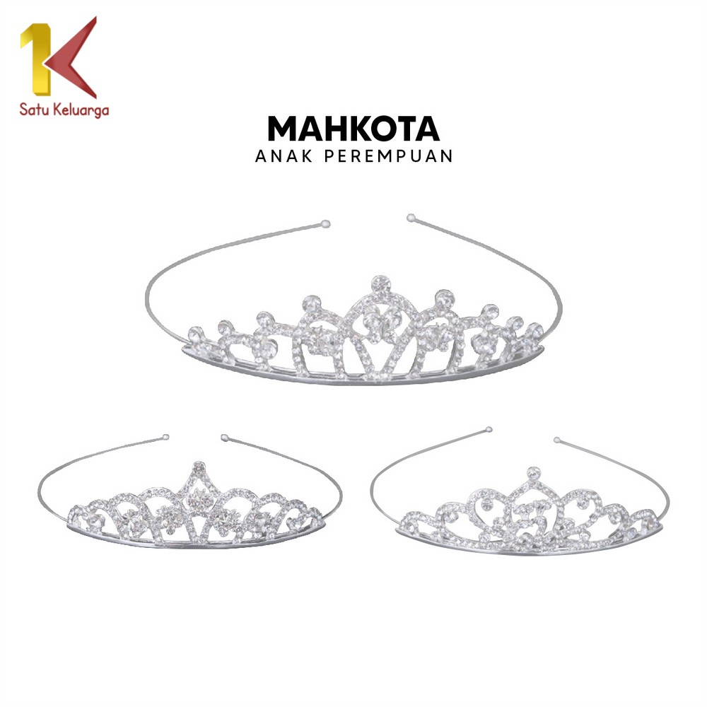 Satu Keluarga Mahkota Anak Perempuan K81 Mahkota Ulang Tahun Bando Wanita Korean Fashion / Bandana M