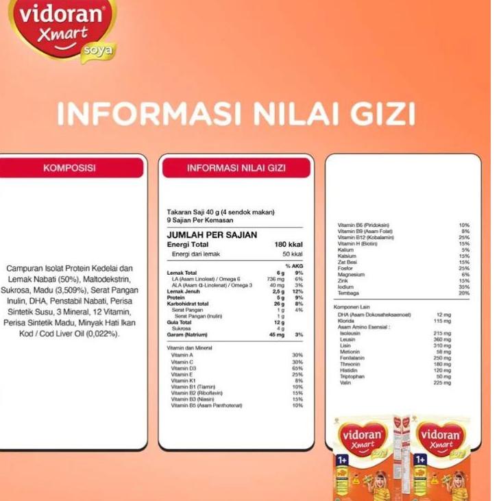 

[F-68 ♥☞] Vidoran Xmart Soya 1+ 350gr Madu-proses cepat