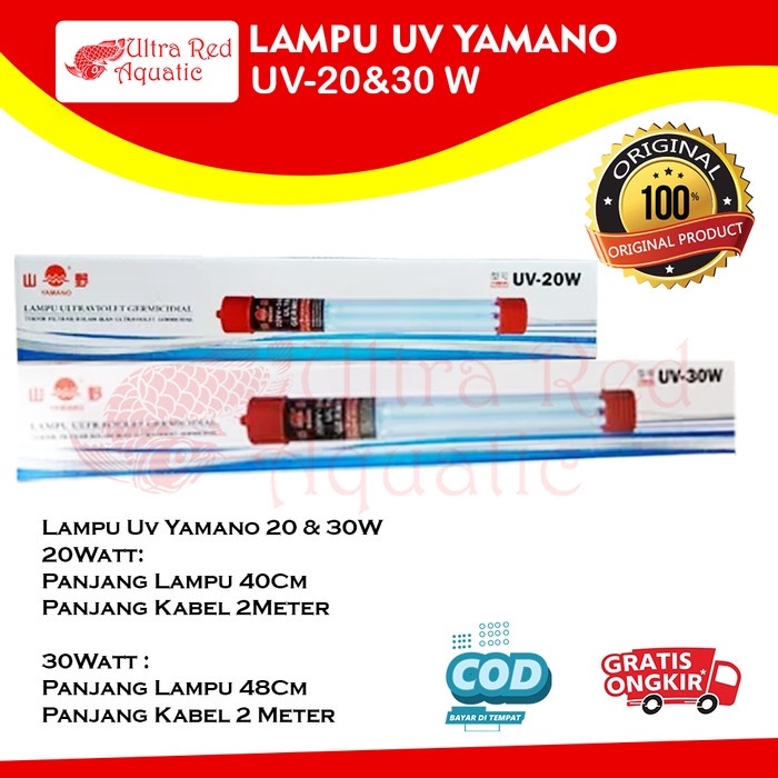 Lampu Ultraviolet Anti Lumut Aquarium Kolam Yamano UV 20W 30W