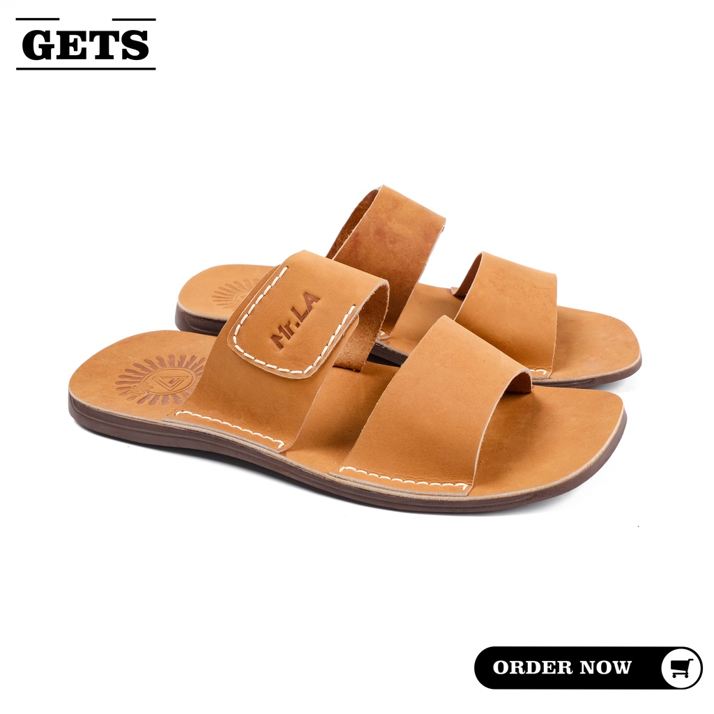 Mr. LA | Sendal Selop Pria Slip On Kulit Sapi Asli 100 % Premium Original