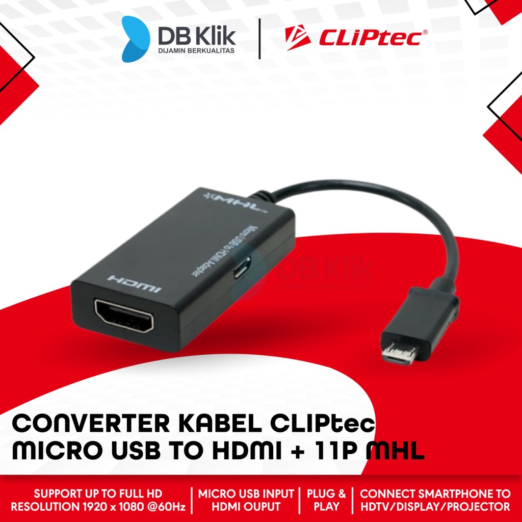 Converter Kabel CLIPtec CL-CC MUH MICRO USB To HDMI + 11P MHL