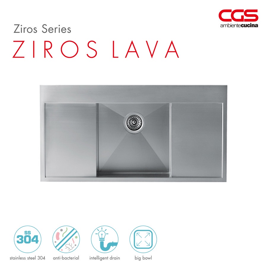 CGS ZIROS LAVA Stainless Kitchen Sink - Bak Cuci Piring