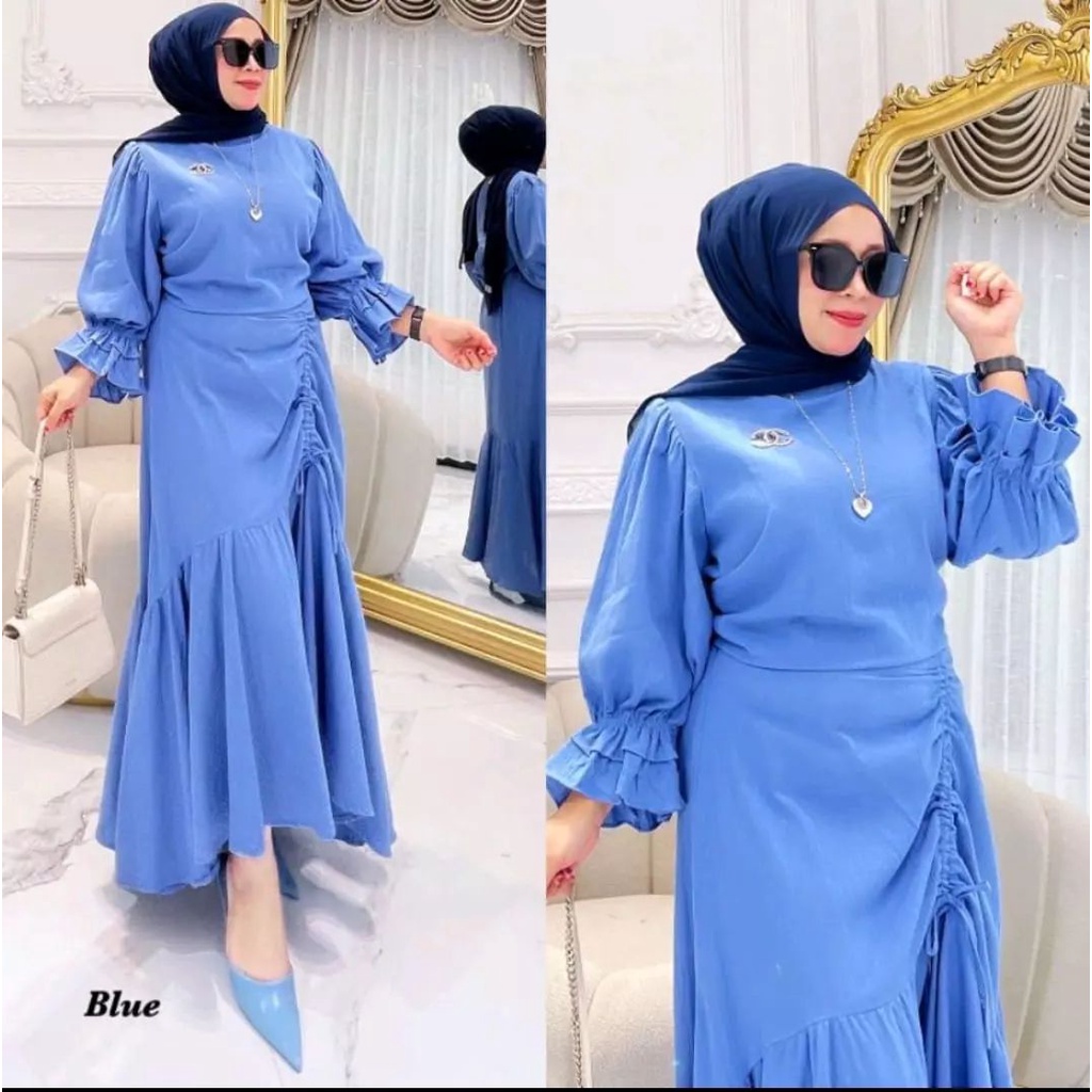 DIANA SET ROK BL BAHAN CRINKLE AIRFLOW PREMIUM UKURAN M L XL SETELAN WANITA TERBARU 2023 KEKINIAN SIMPLE BAJU SET WANITA CASUAL LENGAN PANJANG JUMBO ONE SET WANITA MUSLIM FASHION TERBARU