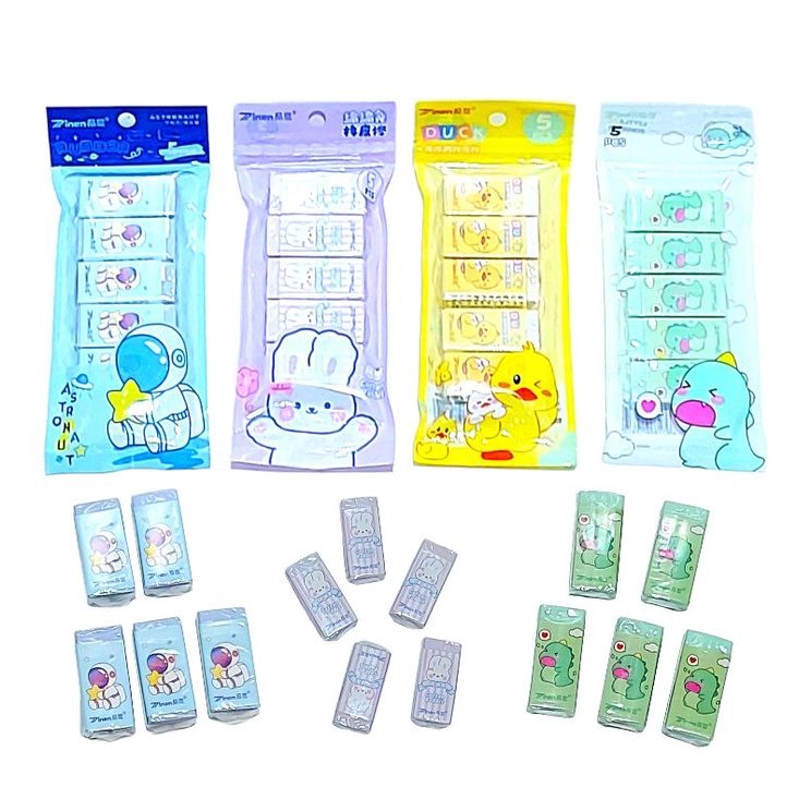

Stip Penghapus Fancy isi 5 pcs Astronot Duck Dino Bunny