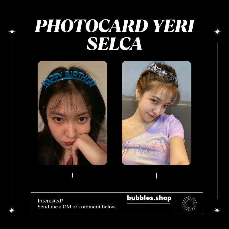 PHOTOCARD UNOFFICIAL YERI RED VELVET SELCA