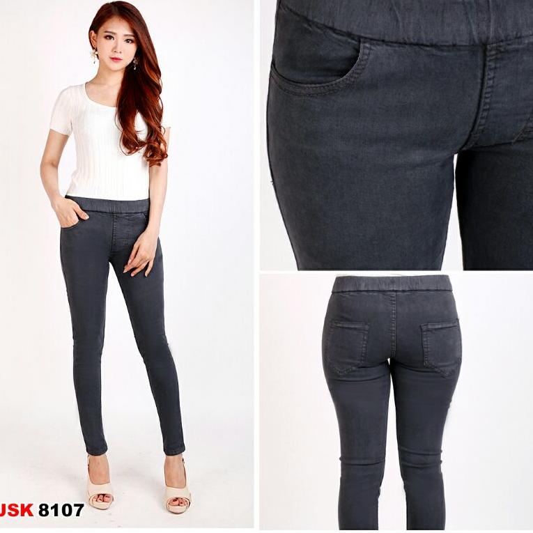Mall Celana Legging Jeans Wanita Pinggang Karet Jegging BIG JUMBO ▫ DNO.11De22ᵞ