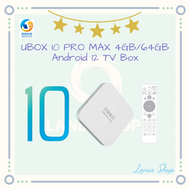 Android 12 TV Box - UNBLOCK TECH UBOX 10 PRO MAX RAM 4GB ROM 64GB