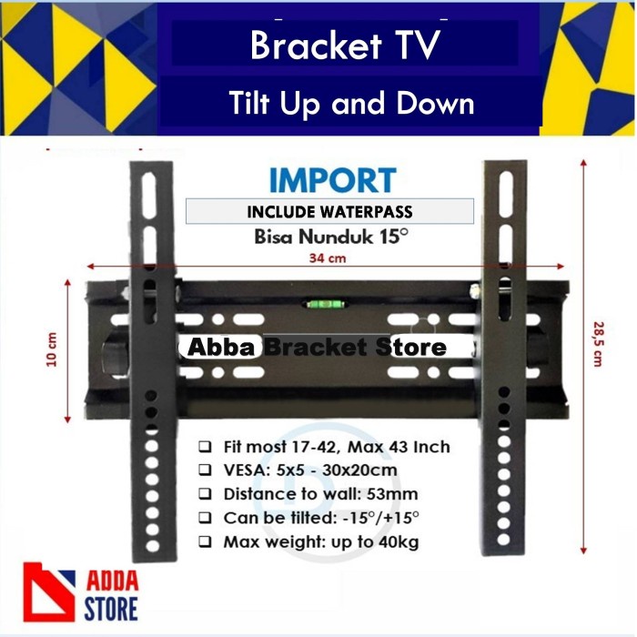 Bracket Braket Smart TV 32 40 42 43 Inch Sony Toshiba Aqua Polytron STOK TERBATAS
