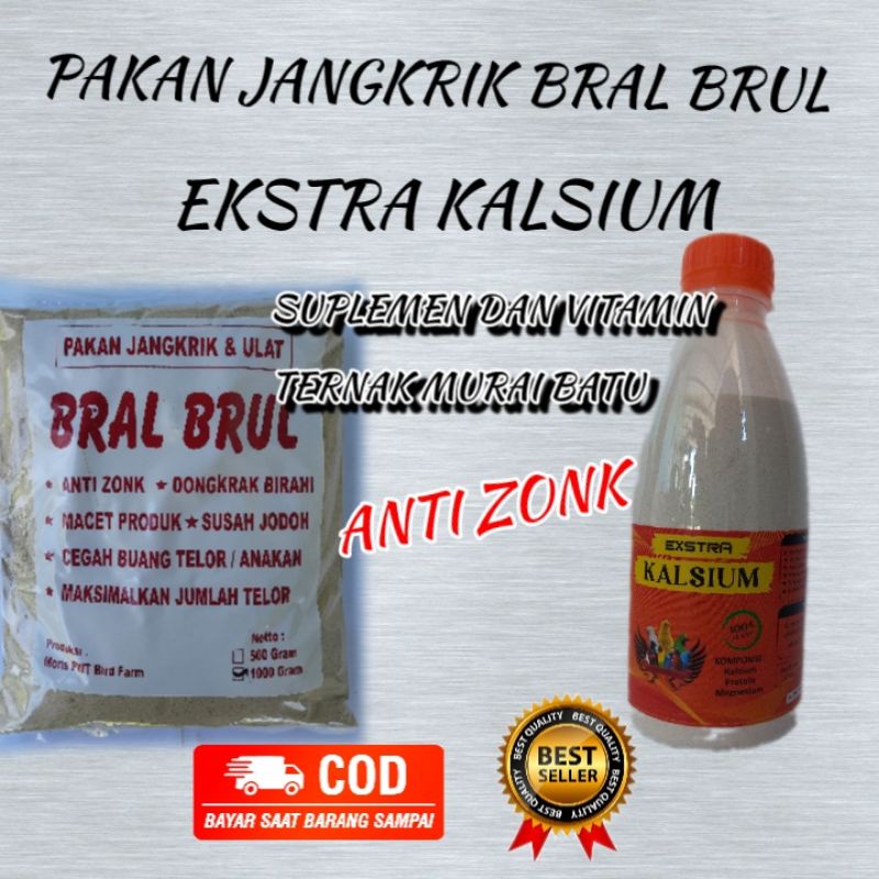 PAKAN JANGKRIK BRAL BRUL UNTUK INDUKAN MURAI 500 G | EKSTRA KALSIUM UNTUK TERNAK BURUNG MURAI BATU