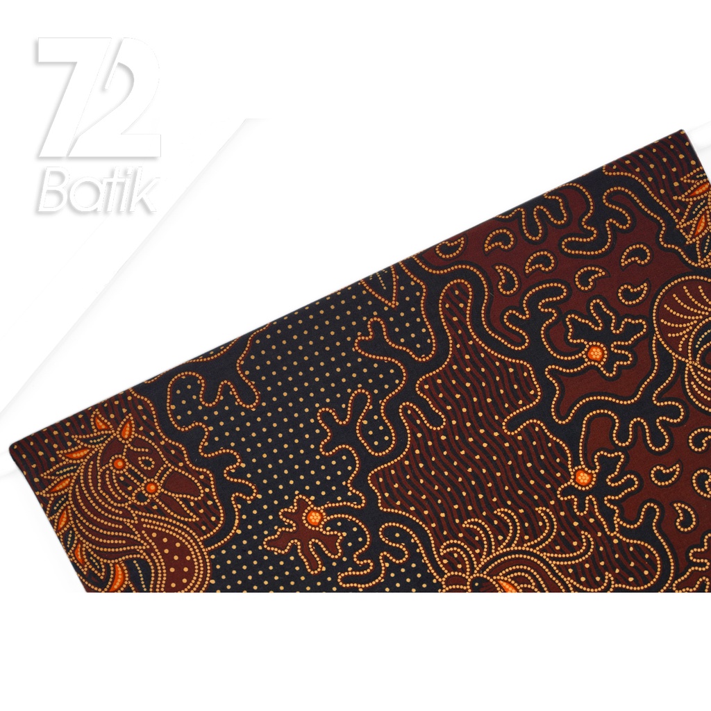 KAIN BATIK KATUN Premium Motif Kuda Lumping Warna Orange Coklat 723013 Cap 72IL Jarik Jarit Samping Kebat Panjang Batik Katun Modern Premium Bahan Seragam Batik Pernikahan Kantor Keluarga Murah Kamen Jadi Batik Bali Lembaran