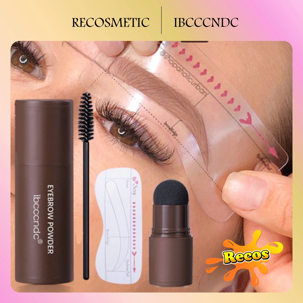 Ibcccndc Cetakan Alis Instan Bedak Alis Eyebrow Powder Eyebrow Stamp Alis Stempel Alis Waterproof dengan 10 Model Cetakan Alis