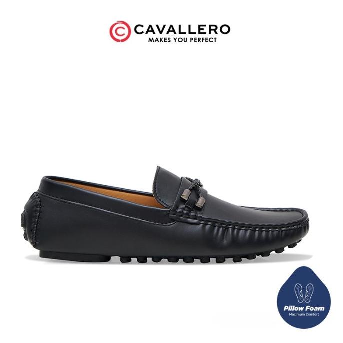 Sepatu Pria Casual Loafers Cavallero Osvaldo Hitam