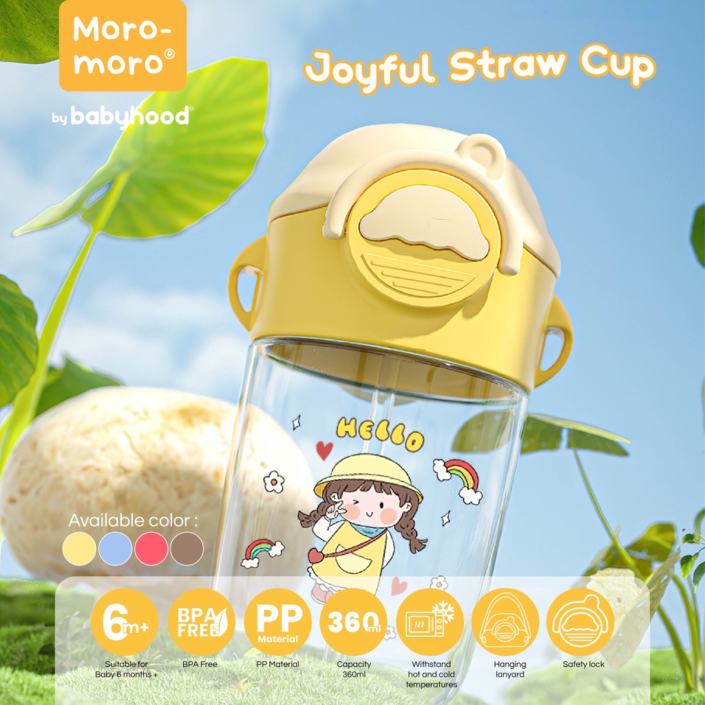 Moro-moro by Babyhood - Joyful Straw Cup 360ml | Botol Minum Anak | Botol Sedotan / Moromoro Botol Gelas Minum Anak