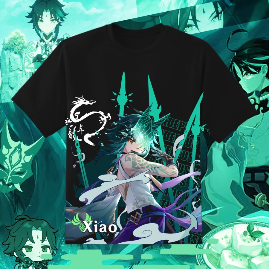 Kaos Xiao Genshin Impact Fullprint