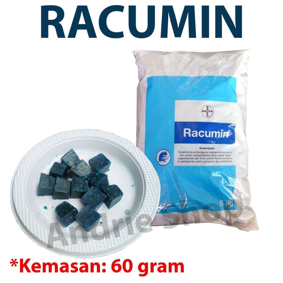 Racumin Racun Tikus / Umpan Tikus Wax Block Asli BAYER Kemasan 60 gram