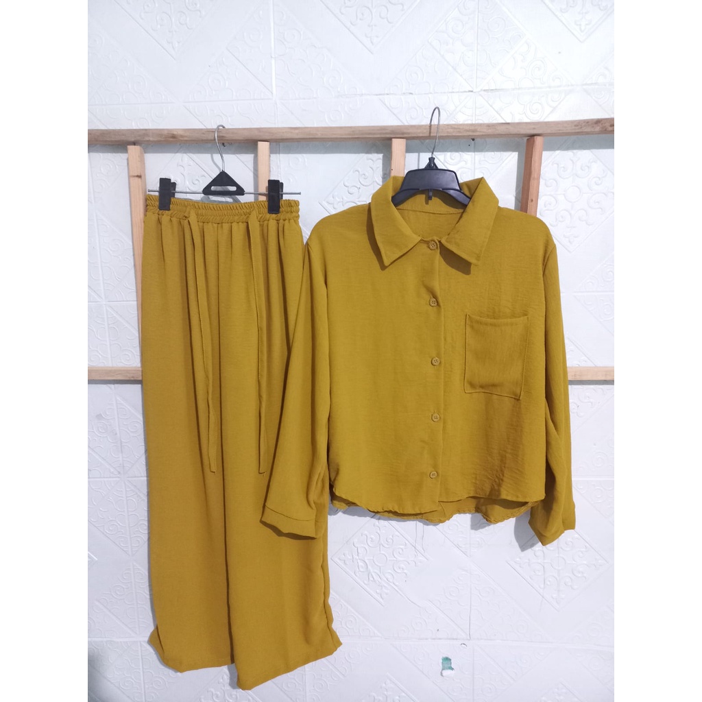 SETELAN KEMEJA CRINKLE WANITA/ONESET CRINKLE/SETCEL CRINKLE WANITA VIRAL 2022