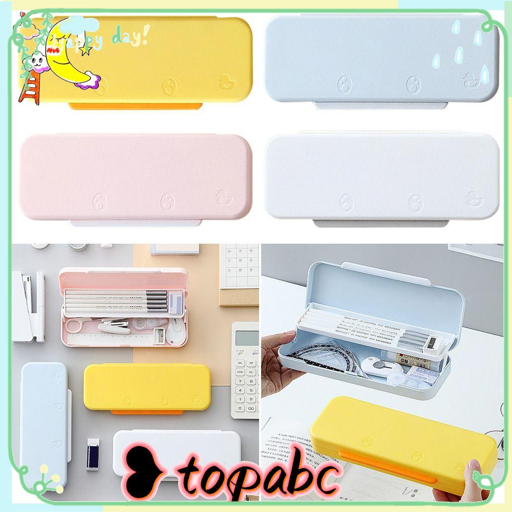Top Pensil Case Multifungsi Kreatif Double-layer Stationery Case