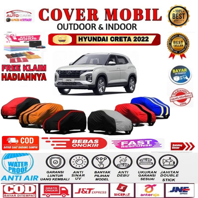 Cover Mobil Hyundai CRETA 2022 Sarung Mobil Hyundai Creta Outdoor Indoor Selimut Mantel Mobil Creta Kerudung Mobil Hyundai Creta Waterproof