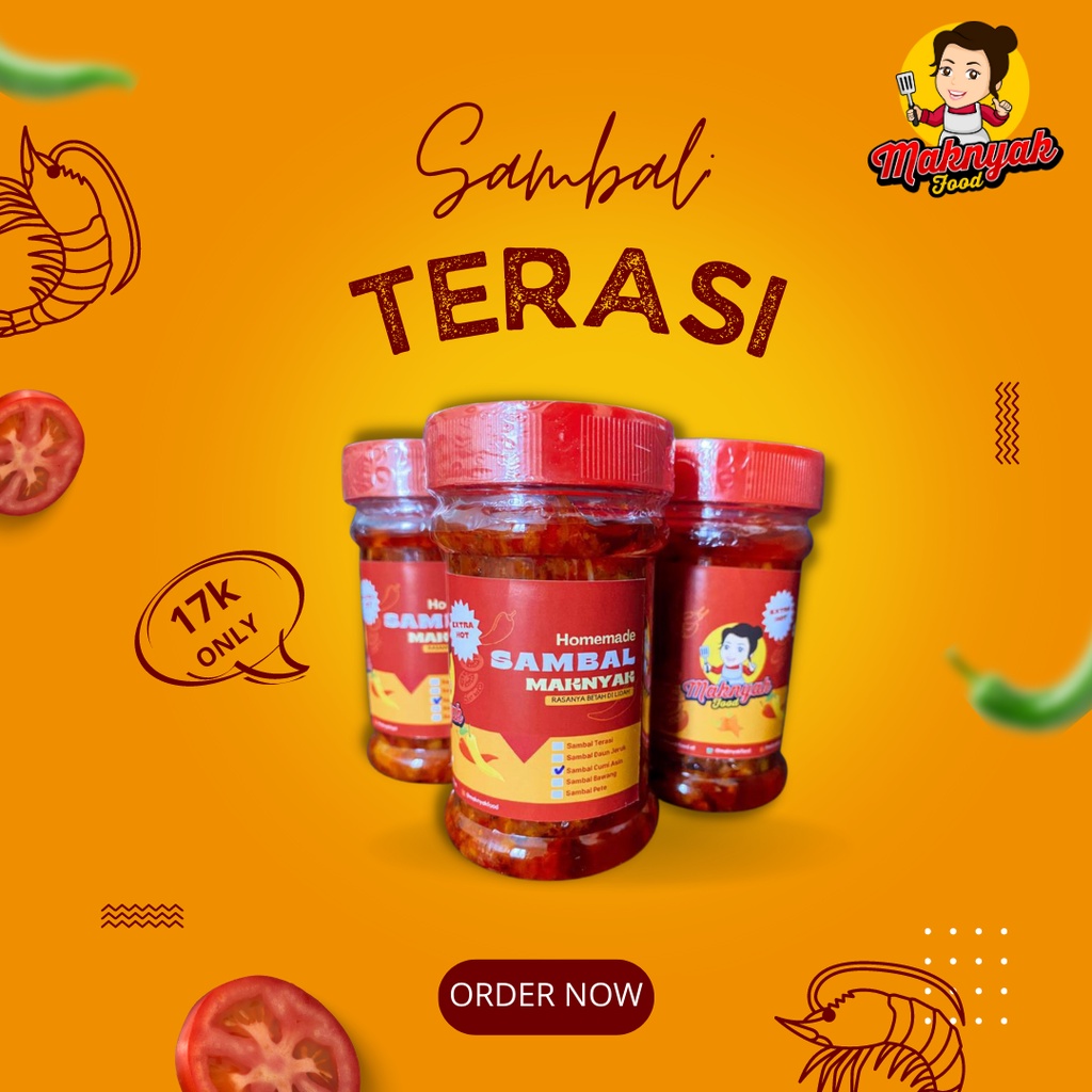 

Maknyak Sambal Terasi/Sambal Pedas Nikmat/Terasi Pedas