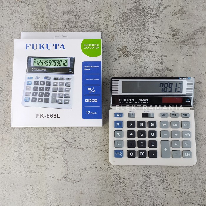 

TERLENGKAP Kalkulator 12 Digit / Alat hitung FUKUTA FK-868L