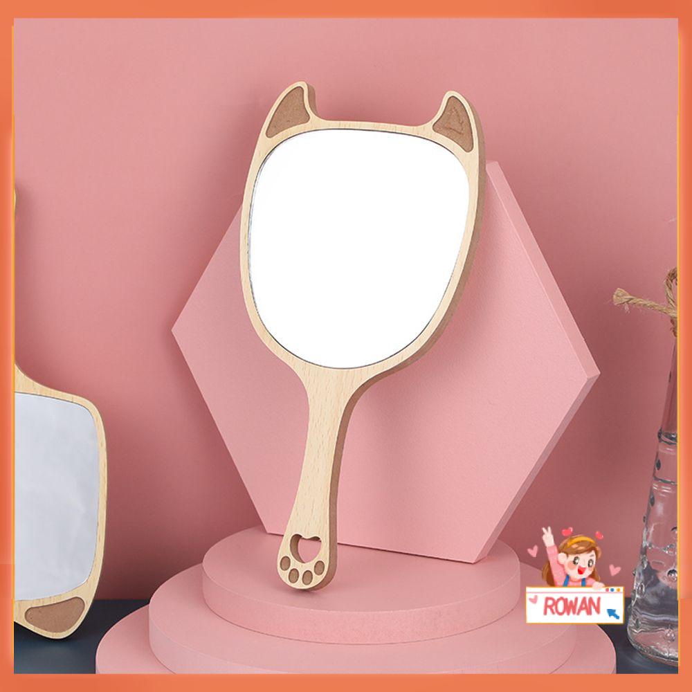 R-flower Makeup mirror Lucu Baru Dengan Pegangan High-definition Handheld Vintage Dressing mirror